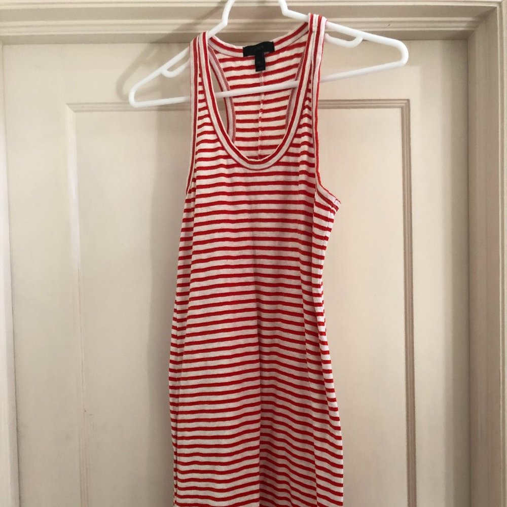 J. Crew orange and white striped racerback cotton dress